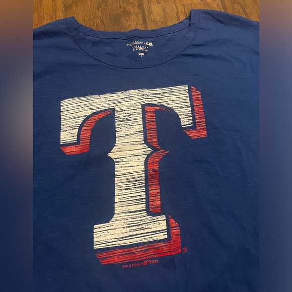 Texas Rangers MLB cuffed short sleeve T shirt Genuine Merchandise %100 cotton - Picture 2 of 4